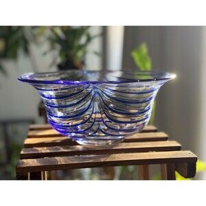 MMA Pulled Feather Pattern Decorative Bowl 1980’s 10 Inches